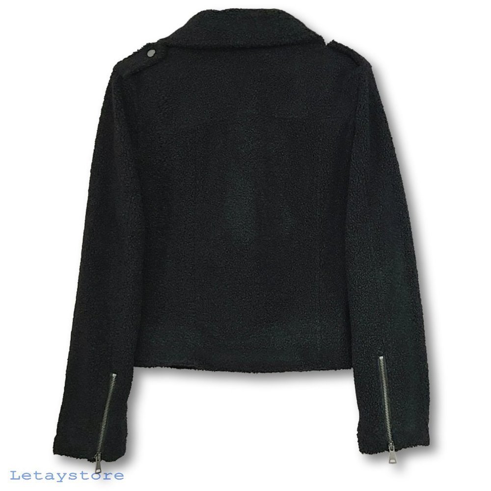 NWT Max Studio Asymmetrical Faux Fur Cozy Moto Jacket - Picture 6 of 8